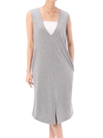 【AZUL ENCANTO】深Vネックスリット入ワンピース/T.GRY
