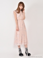 アイリスミディワンピース/ベージュ