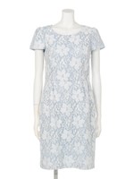 ボーダーレースワンピース/オフホワイト