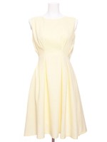 ウエストタックノースリワンピ/ベージュ