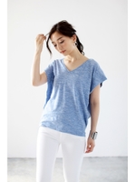 【AZUL by moussy】エアリースラブポンチョ風プルオーバー/T.GRY