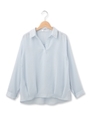 衿ビジュースキッパーブラウス/サックス(090)