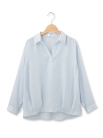 衿ビジュースキッパーブラウス/サックス(090)