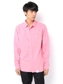 【WEB限定SALE 9/16 18:00?9/26 10:00】【AZUL by moussy】起毛オックスコンチョ使い長袖シャツ/PNK