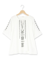 刺しゅうスモックブラウス/ホワイト系(002)