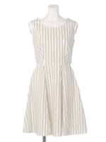 バックリボンフィット＆フレアワンピース/ピンク