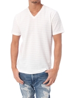 【AZUL by moussy】タック天竺Vネック半袖T/WHT