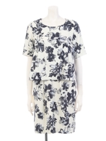 オリジナルモザイクフラワー柄ワンピ/キャメル