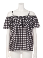 2WAYオフショルブラウス/チェック