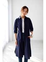 【AZUL by moussy】ロングシャツワンピ/O/WHT
