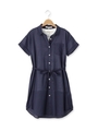 シャツワンピース+プルオーバー/ネイビー(093)