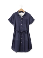 シャツワンピース+プルオーバー/ネイビー(093)