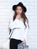 デザインスリーブゆるブラウス/ベージュ