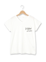 ポケット付きVネックプリントプルオーバー/ホワイト(001)