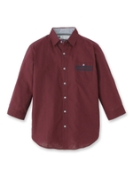 マリン綿麻七分シャツ/ボルドー(064)