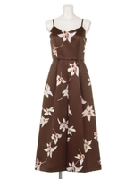 リリープリントガウチョオールインワン/ブラウン