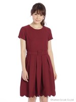 裾スカラップワンピース/コイアオ