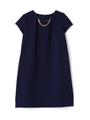 MIXチェーンネックドレス/ネイビー(120)