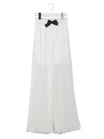 プリーツシフォンワイドパンツ/ホワイト