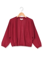 ボレロ風ショートニットカーディガン/ボルドー(064)