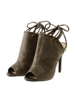 【O】レースアップブーティ/BLACK