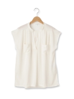 異素材キーネックプルオーバー/ホワイト系(002)