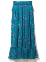 花柄シフォンマキシスカート/ピンク