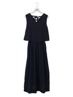 後ろレースマキシワンピ/ネイビー