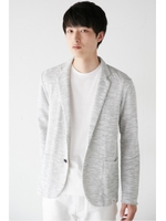 【AZUL by moussy】ニットソースラブ天竺テーラードジャケット/WHT