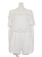 【ANAP】レースオフショルロンパース/WH