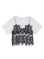 ランジェリーショートTEE/ブラック