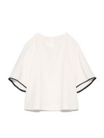 【emmi atelier】袖フレアブラウス/WHTxBLK
