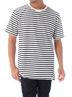 【AZUL by moussy】COMFORTワッフルボーダークルー半袖BIG T/柄WHT