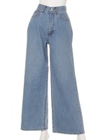 BACKスラッシュワイドデニムPT/アイスブルー