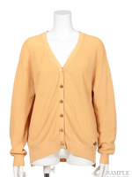 COTTON FINE KNIT CARDIGAN/YEL