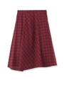 [L]アシンメトリーミモレ丈スカート/ボルドー(264)