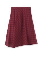 [L]アシンメトリーミモレ丈スカート/ボルドー(264)