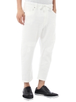 【AZUL by moussy】クロップドドビーホワイトリメイクデニム/WHT