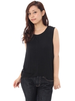 【AZUL ENCANTO】レーヨン天竺ドレーププルオーバー/BLK