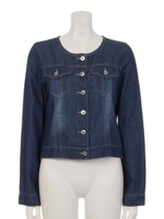 【Auntie Rosa】デニムノーカラージャケット/BLU