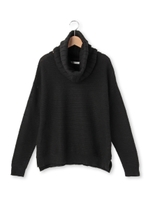 スヌード付きニットプルオーバー/ブラック(019)