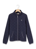 ドットジャガードジップアップカーディガン/ラズベリーピンク(073)