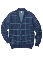 メランジウィンドペンチェックカーディガン/ネイビー(293)