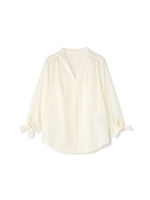 リボンカフススキッパーブラウス/ホワイト(030)