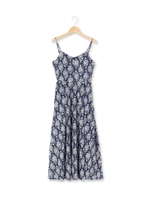 小花柄ロングキャミワンピース/ブラック(819)