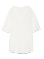 ＶネックレーヨンTee/BLK