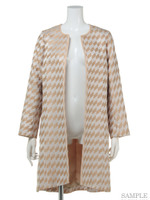 ダイヤ柄ジャガードコート/NVY