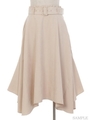 ベルト付ボリュームスカート/ベージュ