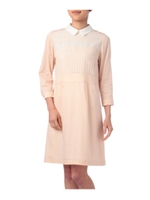 ボーダーオーガンジーワンピース/ベビーピンク(071)