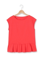 リネン混タックフリルブラウス/ホワイト系(002)